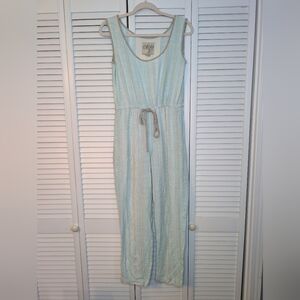 ACE AND JIG Blue Green Uni Jumper in Dancer Fabric Tied Waist 100% Cotton Size S